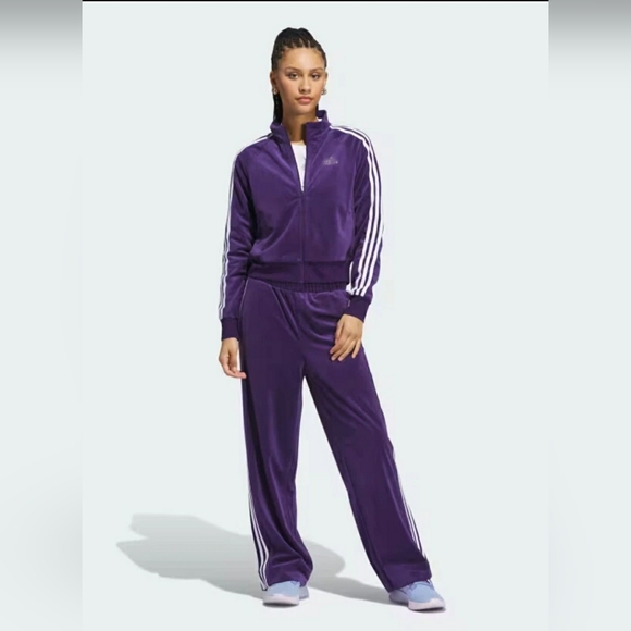 adidas Pants - Adidas Women’s Purple Velour Track Pants